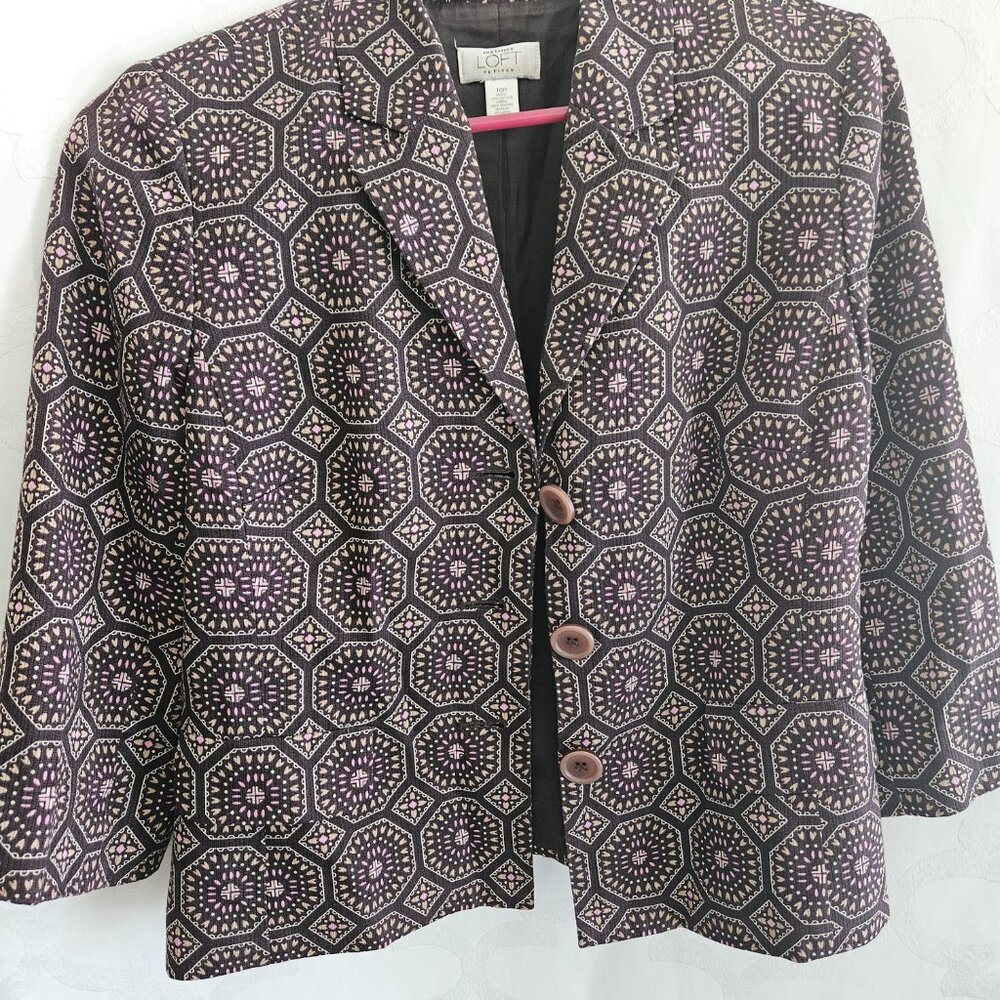 Anne Taylor Loft- Geometric Pattern Jacket - image 3